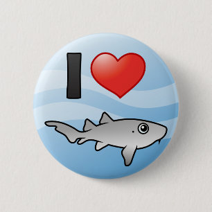 Badge Rond 5 Cm J'aime les requins infirmières