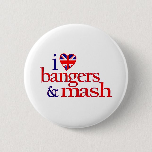 Badge Rond 5 Cm J'aime les saucisses et la mâche (Devant)