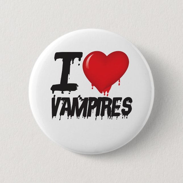 Badge Rond 5 Cm J'aime les vampires (Devant)