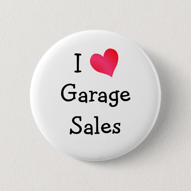 Badge Rond 5 Cm J'aime les ventes de garages (Devant)
