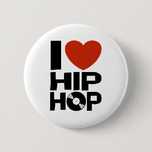 Badge Rond 5 Cm J'aime l'Hip hop