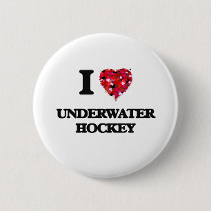 Badge Rond 5 Cm J'aime l'hockey sous-marin
