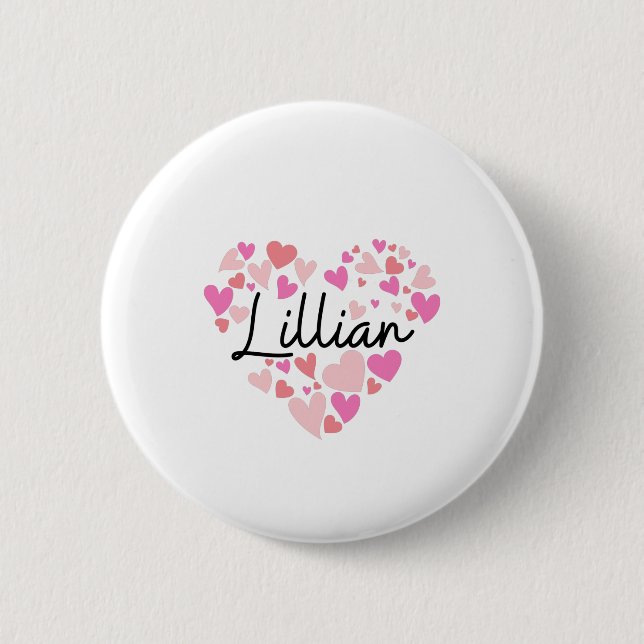 Badge Rond 5 Cm J'aime Lillian (Devant)