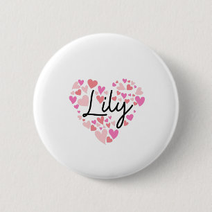 Badge Rond 5 Cm J'aime Lily