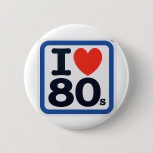 Badge Rond 5 Cm J'aime l'insigne 80s