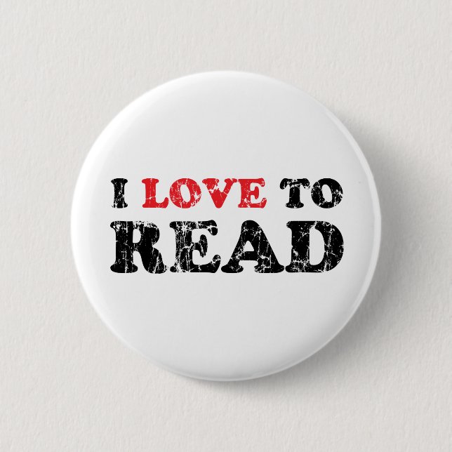 Badge Rond 5 Cm J'Aime Lire Distasinée (Devant)