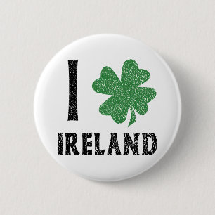 Badge Rond 5 Cm J'aime l'Irlande