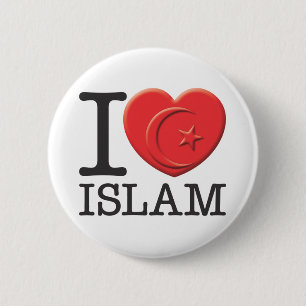 Badge Rond 5 Cm J'aime l'Islam