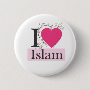 Badge Rond 5 Cm j'aime l'Islam