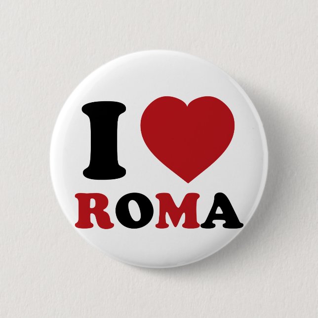 Badge Rond 5 Cm J'aime l'Italie (Devant)