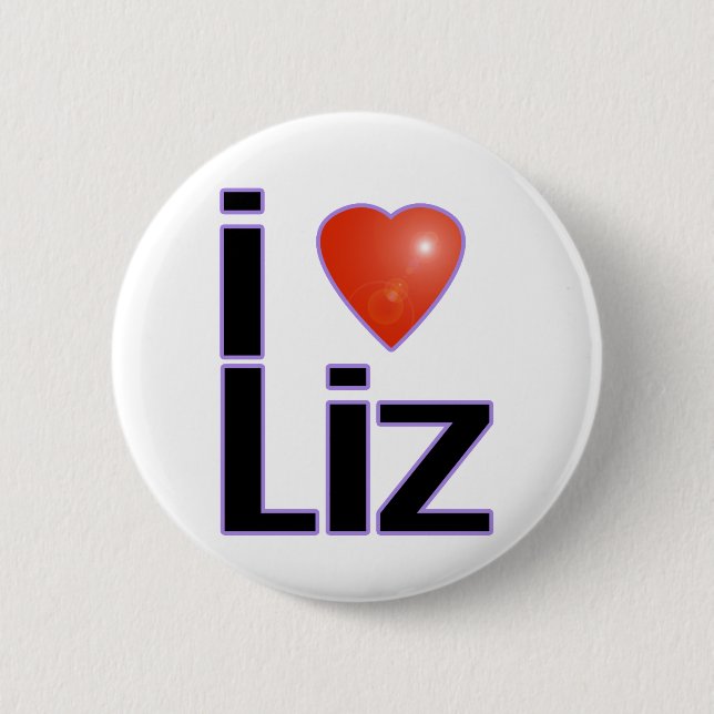 Badge Rond 5 Cm j'aime Liz (Devant)