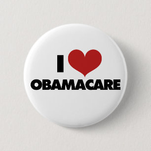 Badge Rond 5 Cm J'Aime L'Obamacare