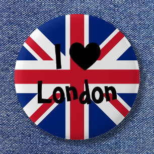 Badge Rond 5 Cm J'aime Londres