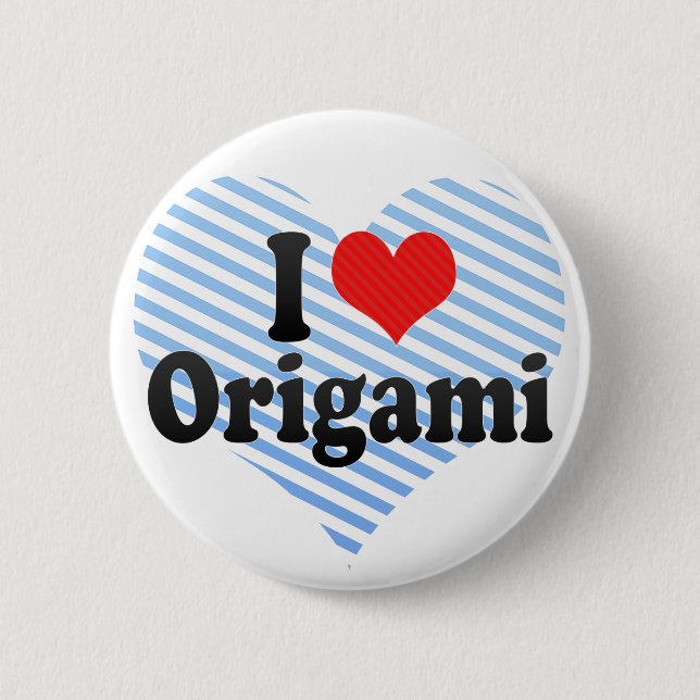 Badge Rond 5 Cm J'aime l'origami (Devant)