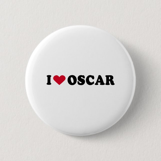 BADGE ROND 5 CM J'AIME L'OSCAR (Devant)