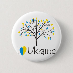 Badge Rond 5 Cm J'aime l'Ukraine