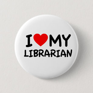 Badge Rond 5 Cm J'aime ma bibliothécaire