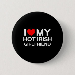 Badge Rond 5 Cm J'Aime Ma Chauve Irlandaise Fille Irlandaise