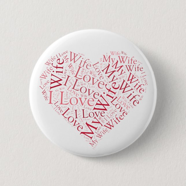 Badge Rond 5 Cm J'Aime Ma Femme (Devant)