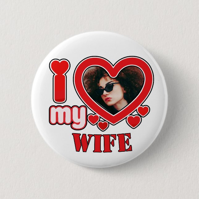 Badge Rond 5 Cm J'Aime Ma Femme Personnalisée (Devant)