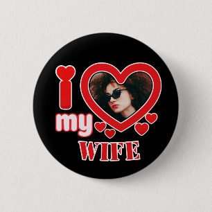 Badge Rond 5 Cm J'Aime Ma Femme Personnalisée