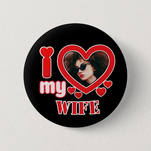 Badge Rond 5 Cm J'Aime Ma Femme Personnalisée (Devant)