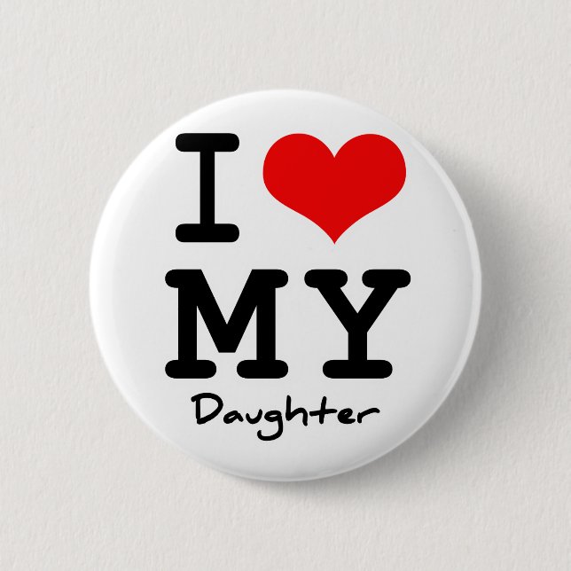 Badge Rond 5 Cm J'Aime Ma Fille (Devant)