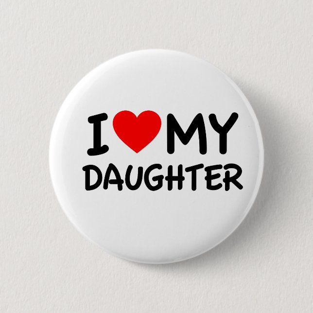 Badge Rond 5 Cm J'aime ma fille (Devant)