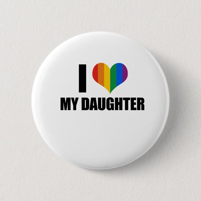 Badge Rond 5 Cm J'aime ma fille gaie (Devant)