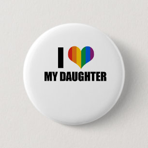 Badge Rond 5 Cm J'aime ma fille gaie