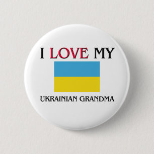 Badge Rond 5 Cm J'aime ma grand-maman ukrainienne