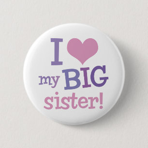 Badge Rond 5 Cm J'aime ma grande soeur