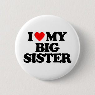 BADGE ROND 5 CM J'AIME MA GRANDE SOEUR