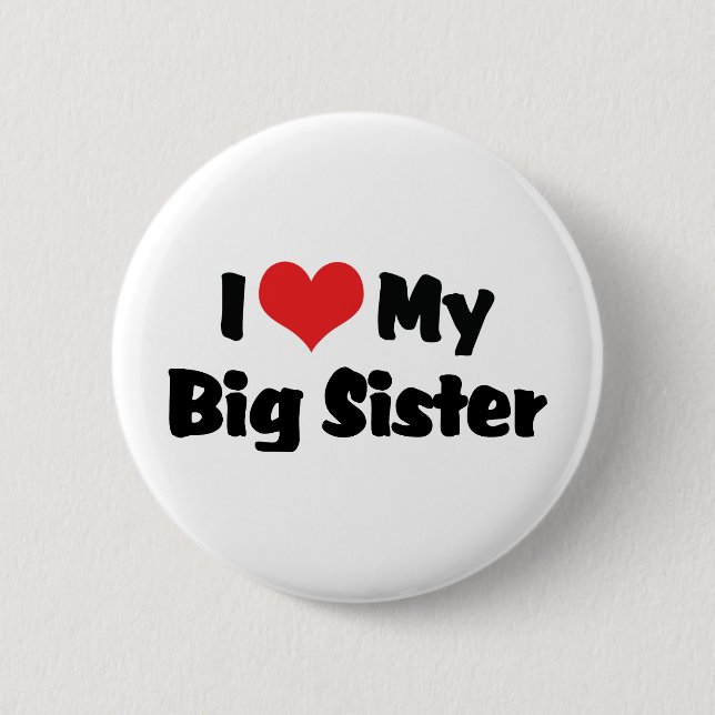 Badge Rond 5 Cm J'aime ma grande sœur (Devant)