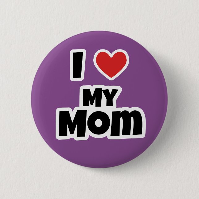 Badge Rond 5 Cm J'aime ma mère (Devant)