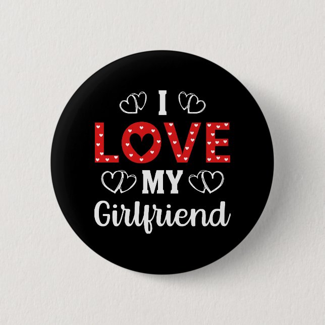 Badge Rond 5 Cm J'aime ma petite amie (Devant)