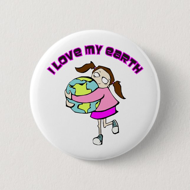 Badge Rond 5 Cm J'aime ma terre (Devant)