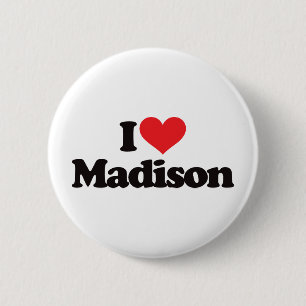 Badge Rond 5 Cm J'aime Madison