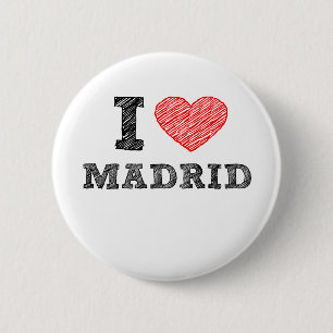 Badge Rond 5 Cm J'aime Madrid
