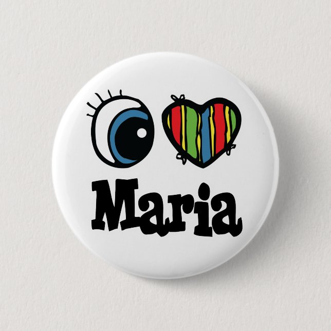 Badge Rond 5 Cm J'aime Maria (Devant)