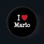 Badge Rond 5 Cm J'aime Mario coeur personnalisé<br><div class="desc">J'aime Mario ! T-shirts Mario personnalisés ! Montrez à Mario combien vous l'aimez avec ces t-shirts personnalisés et les vêtements personnalisés Mario politique et activisme sweatshirts chemises cadeaux,  les boutons ajoutent votre propre texte ou nom à nos maillots Mario ,  mugs mousepads et magnets!</div>