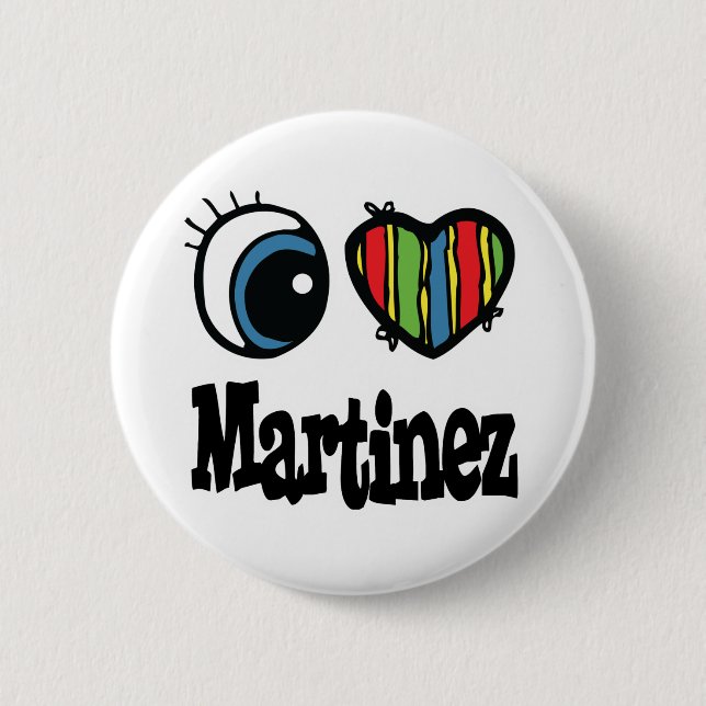 Badge Rond 5 Cm J'aime Martinez (Devant)