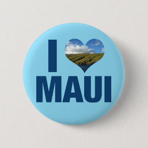 Badge Rond 5 Cm J'aime Maui Hawaii Photographie hawaïenne mignonne