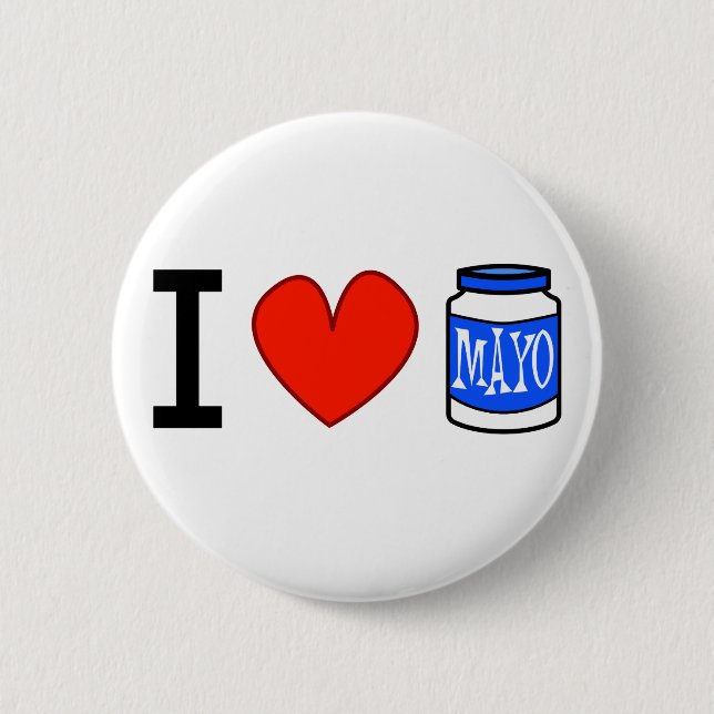 Badge Rond 5 Cm J'aime Mayo ! (Devant)