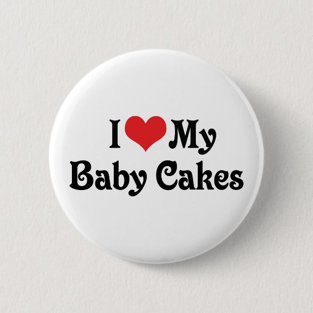 Badge Rond 5 Cm J'Aime Mes Bébés Gâteaux (Devant)