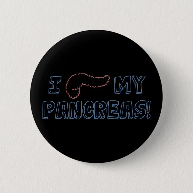 Badge Rond 5 Cm J'Aime Mes Pancréas (Devant)