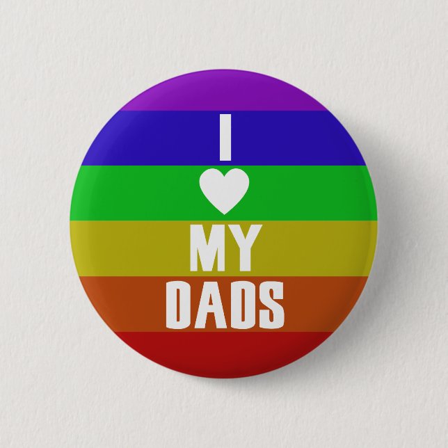 Badge Rond 5 Cm J'aime mes papas (Devant)
