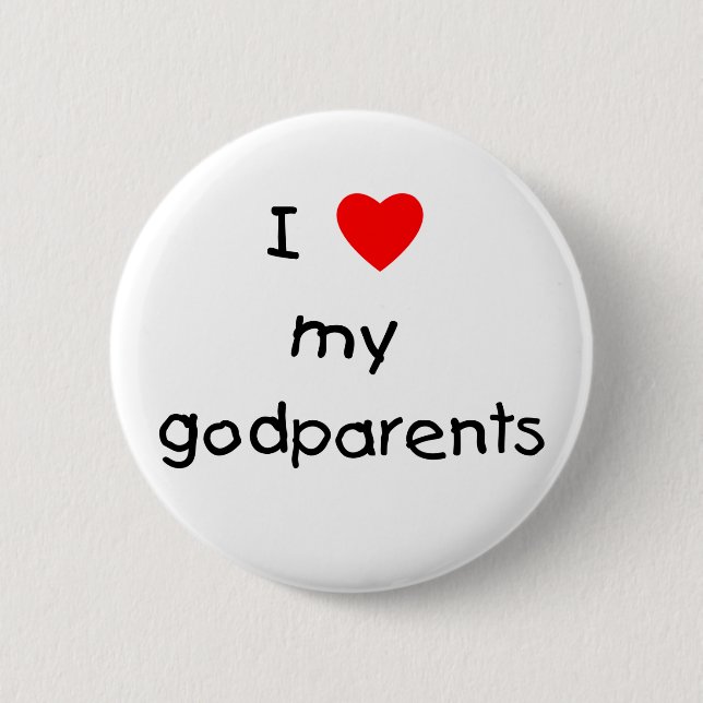 Badge Rond 5 Cm J'aime mes parrains (Devant)