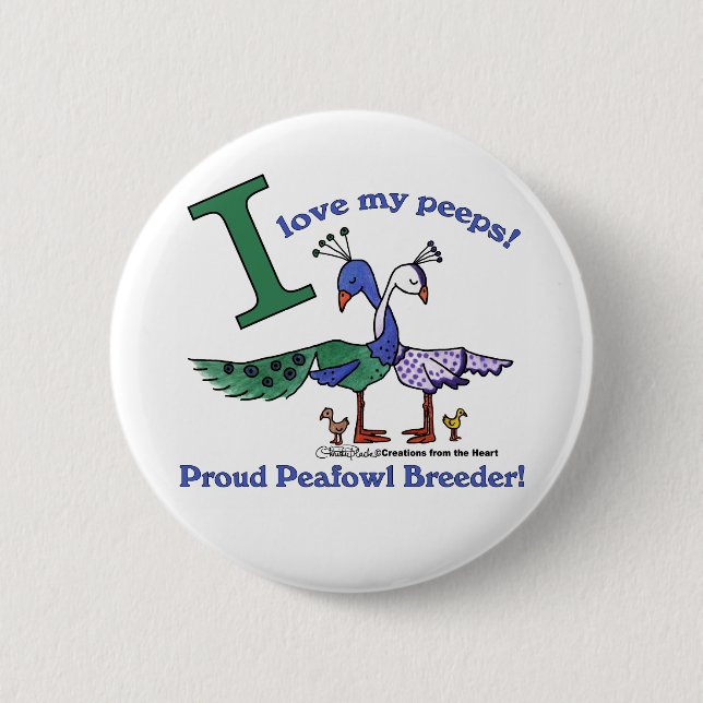 Badge Rond 5 Cm J'Aime Mes Peeps-Breeders (Devant)