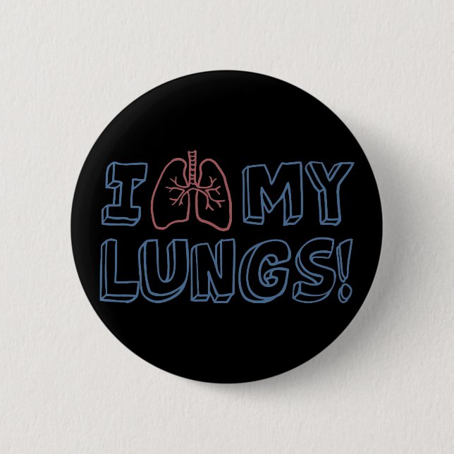 Badge Rond 5 Cm J'aime mes poumons (Devant)